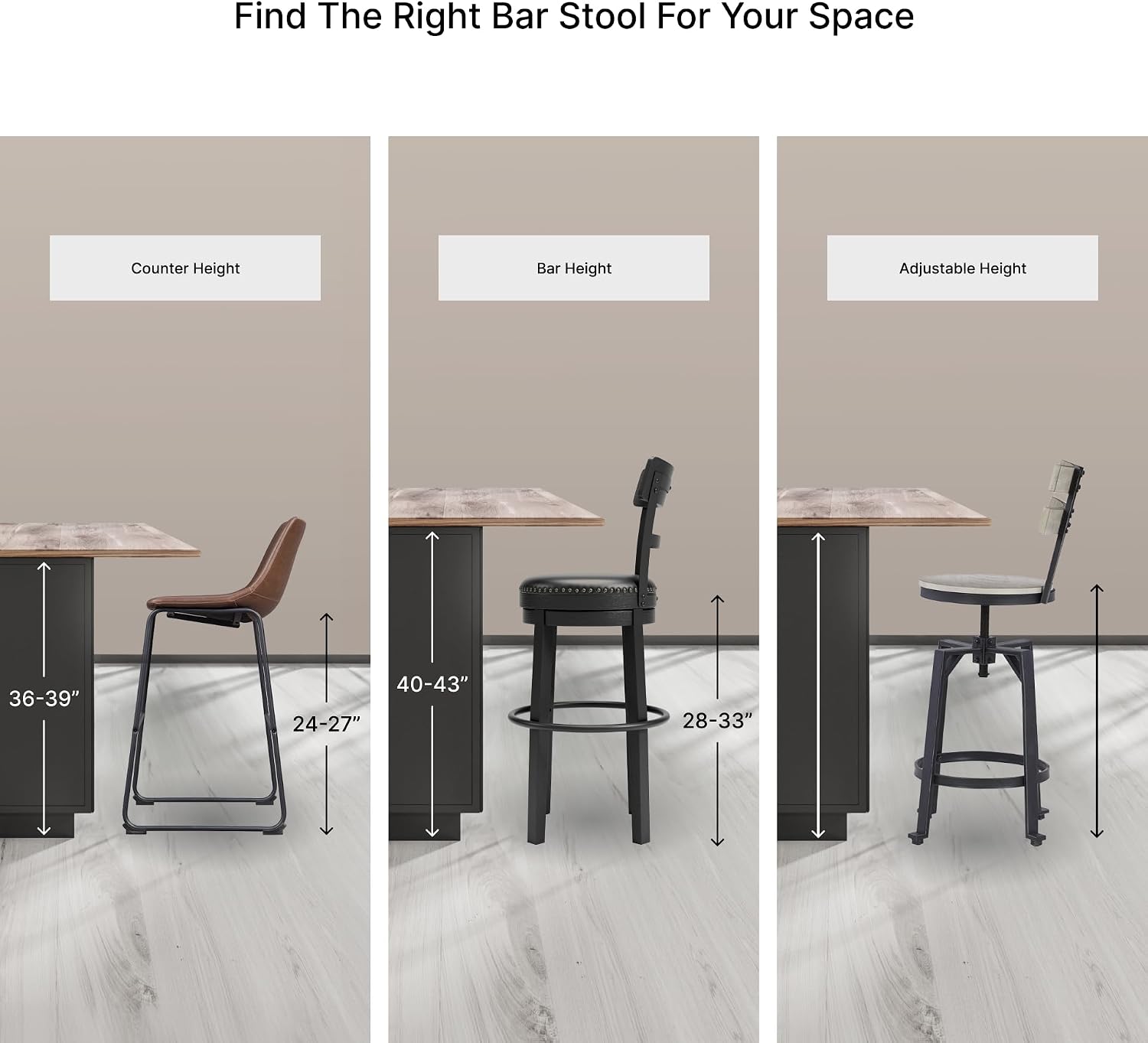 Signature Design by Ashley Valebeck Bar Stool, Rustic Industrial Swivel Barstool With Cushioned Upholstery, Wood & Metal Construction, Kitchen Island Seating, Counter Height, Black