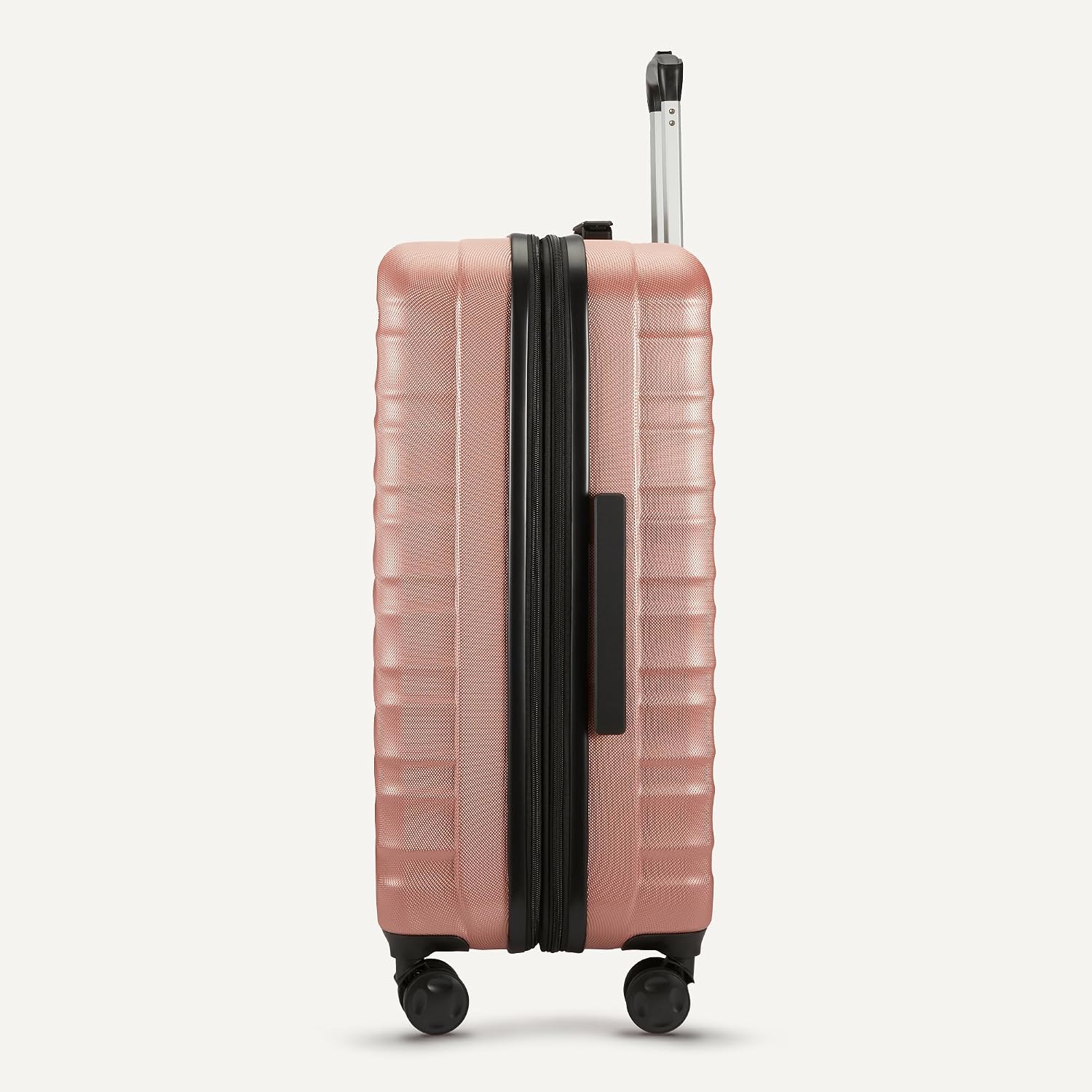 Amazon Basics 3-Piece Hardshell Suitcases Set (21', 26', 30'), Expandable For Up to 25% More Space, With Scratch-Resistant Finish, Four Multi-Directional Wheels, Rose Gold