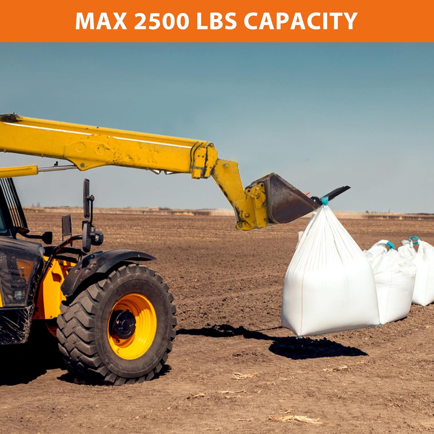 GAOMON Clamp on Debris Forks to 48' Bucket, Heavy Duty 5 Fork Tines Clamp-on Pallet Attachments with 2500 LBS Capacity Fit for Tractor Bucket, Skid Steer Loader