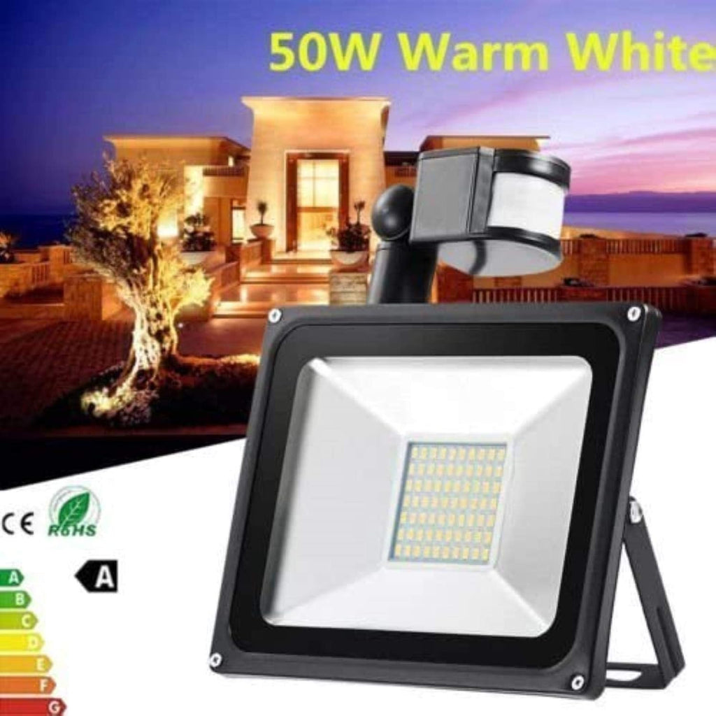 Solar Flood Lights 20W Warm White LED Spotlight with Motion, Outdoor Floodlights, Ip65 Waterproof Lamp, 2000Lm, 2800 3200 K