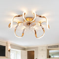 20' Low Profile Flush Mount Ceiling Fans with Memory Function,6 Speeds and 3 Color Lights,Dimmable Light,Ceiling Fan Light with APP and Remote Control for Bedroom,Living Room,Kitchen