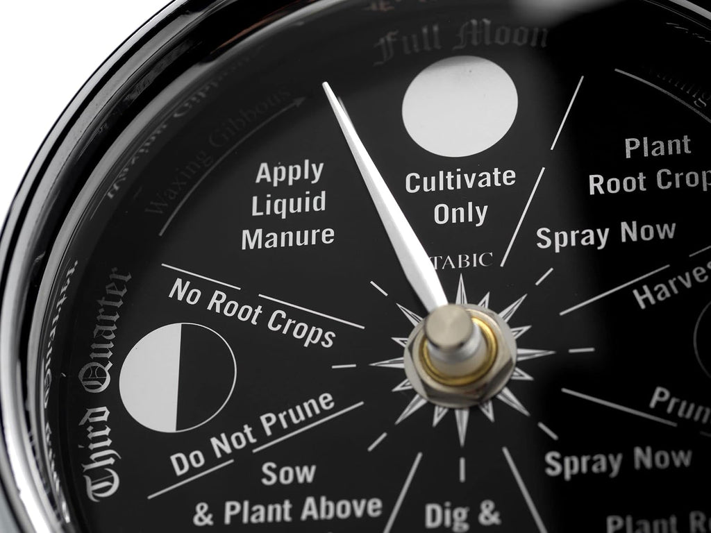 Prestige Chrome Moon Gardening Clock - Lunar Harmony Guide with Moon Clocks -Essential Gardening Tool for Biodynamic & Organic Gardening - Get The Best Results and Transform Your Garden