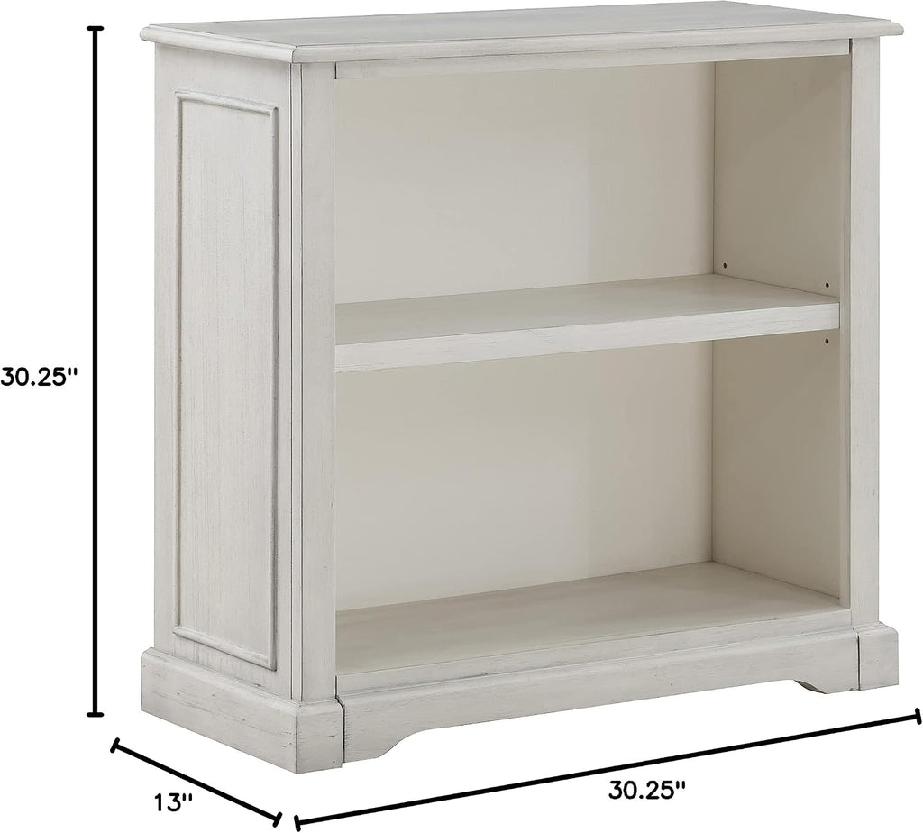 OSP Home Furnishings Country Meadows 2-Shelf Bookcase, Antique White