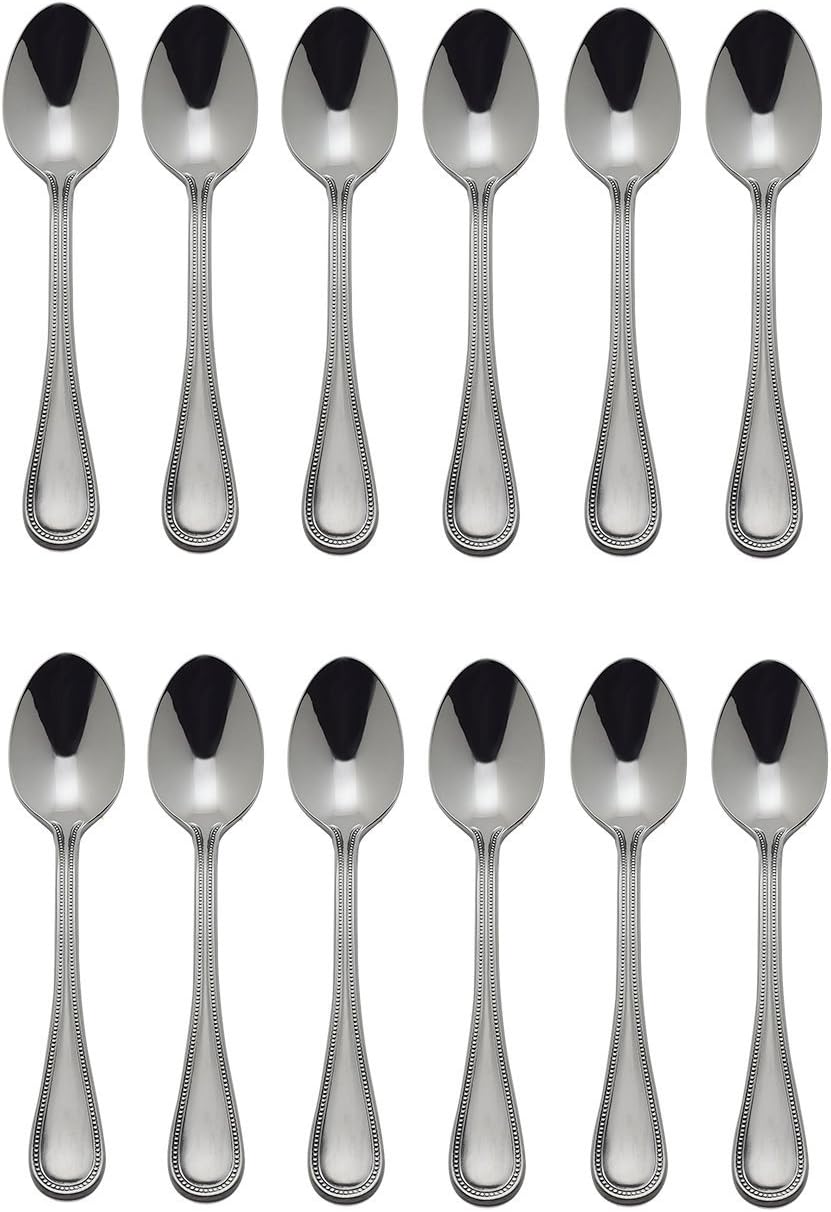 Towle Beaded Antique 18/10 Stainless Steel 6 1/4' Teaspoon (Set of Twelve)