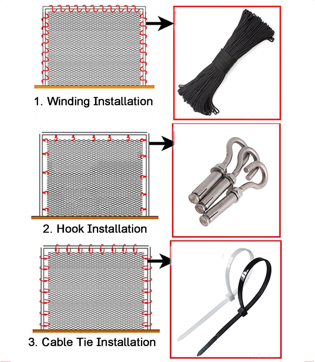 Climbing Net for Outdoor, Children Nylon Protective Net for Indoor Playground Swingset Garden, Balcony and Stairway Safety Net for Kids and Toy, 62 Sizes (Size : 0.9x10m(3'x32.81'))