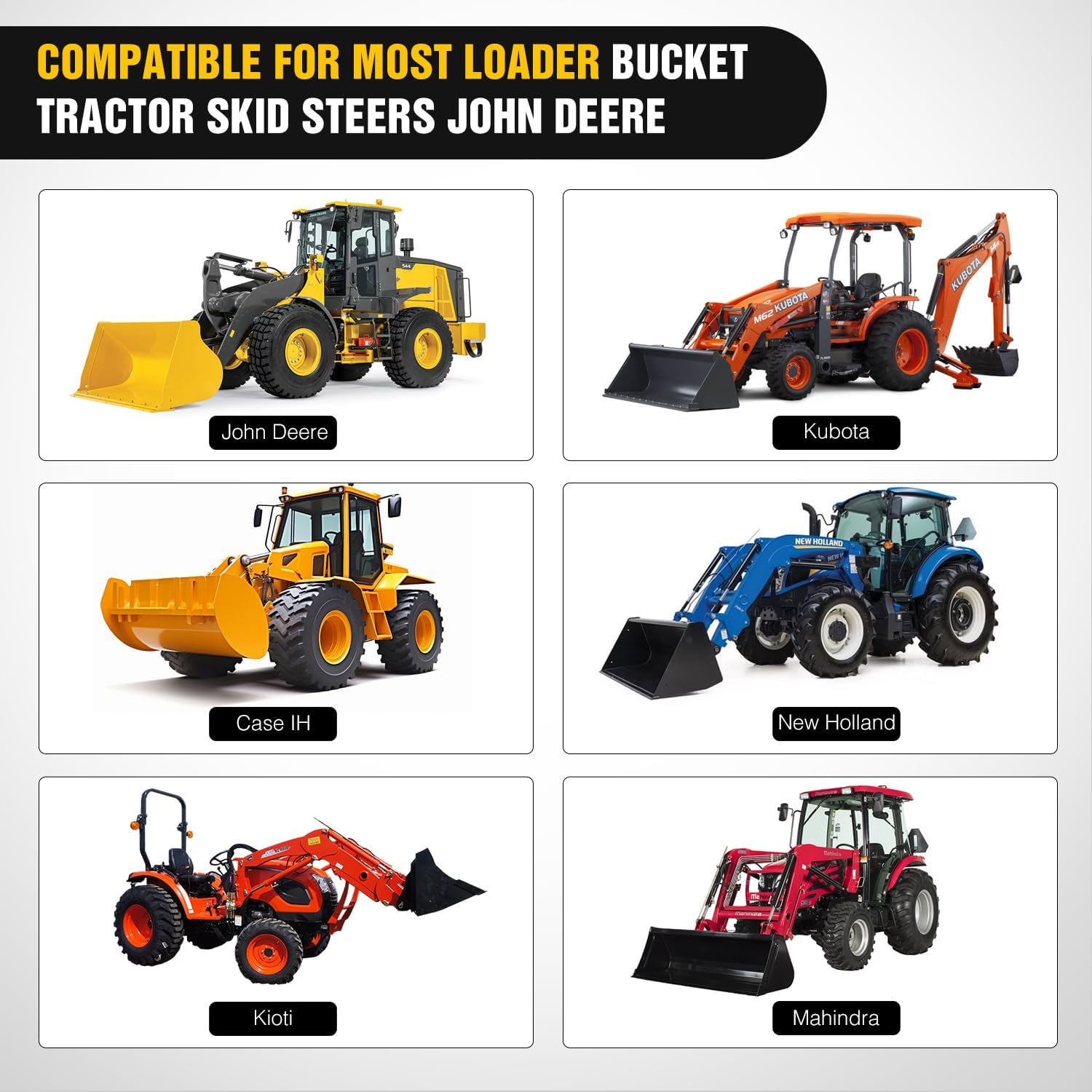 Nilight 43' 2000lbs Clamp on Pallet Forks Heavy Duty with Adjustable Stabilizer Bar for Loader Bucket Skid Steer Tractor