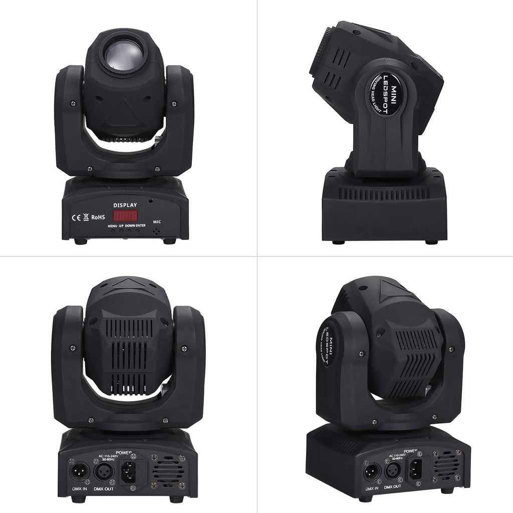 Lixada Moving Head Light 90W Stage Light DMX512 Auto-Run Sound-Activated Control Spotlight 9/11 Channel with 8 Gobos & 14 Colors for DJ Club Show Disco Party Bar Dance Wedding Lighting