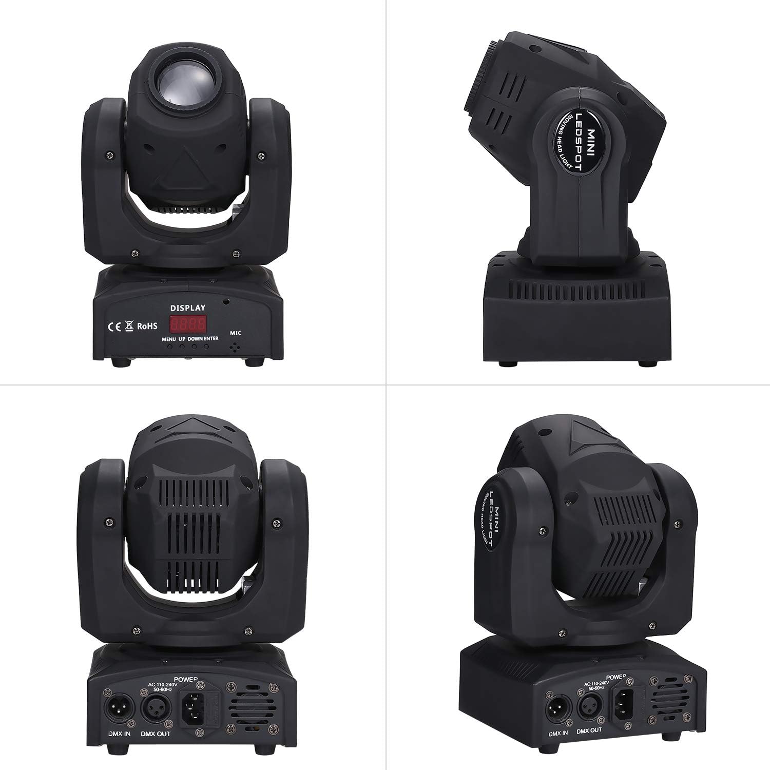 Lixada Moving Head Light 90W Stage Light DMX512 Auto-Run Sound-Activated Control Spotlight 9/11 Channel with 8 Gobos & 14 Colors for DJ Club Show Disco Party Bar Dance Wedding Lighting