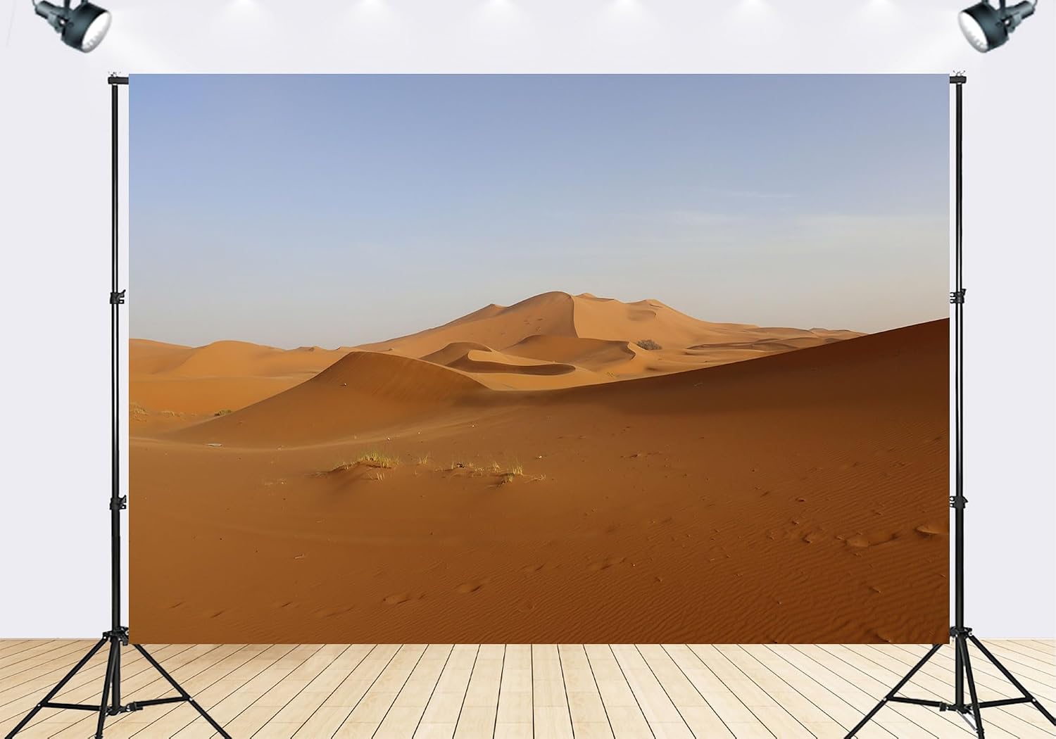 Trykid 20x10ft Sahara Desert Sand Dunes Backdrop Golden Landscape Clear Sky Photography Background Home Wall Decor Adventure Theme Party Decoration Photo Booth Prop Fabric