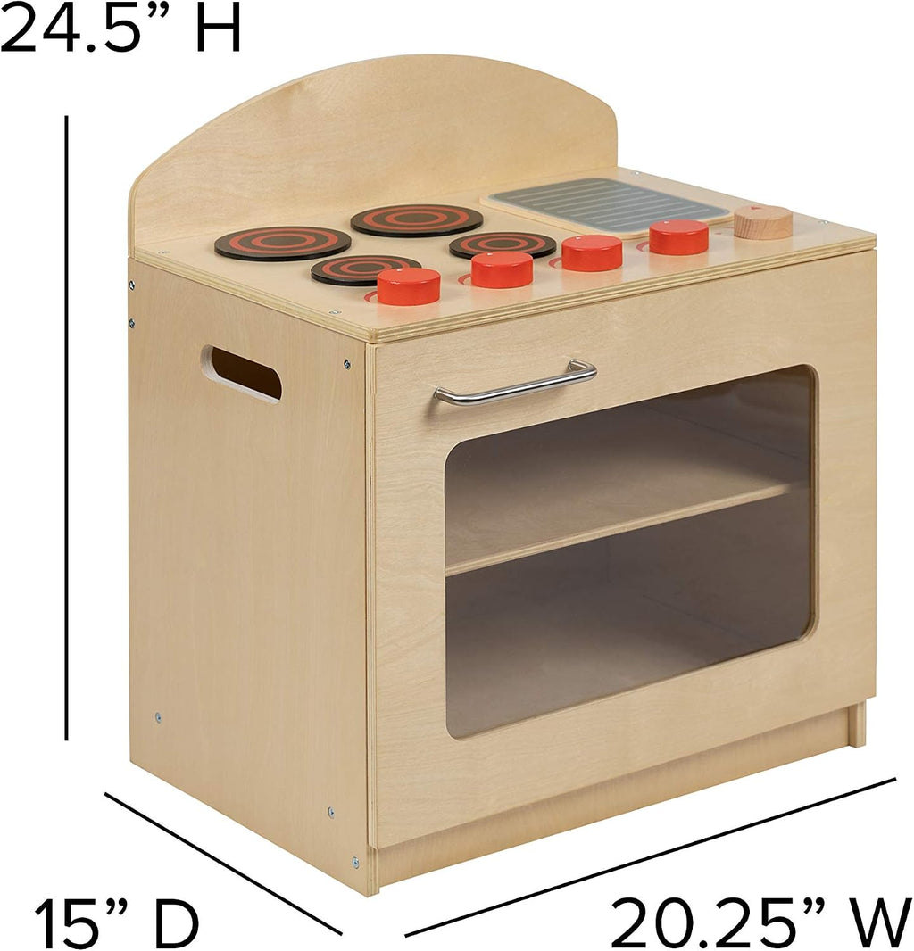 Flash Furniture Hercules Children's Wooden Kitchen Stove for Commercial or Home Use - Safe, Kid Friendly Design