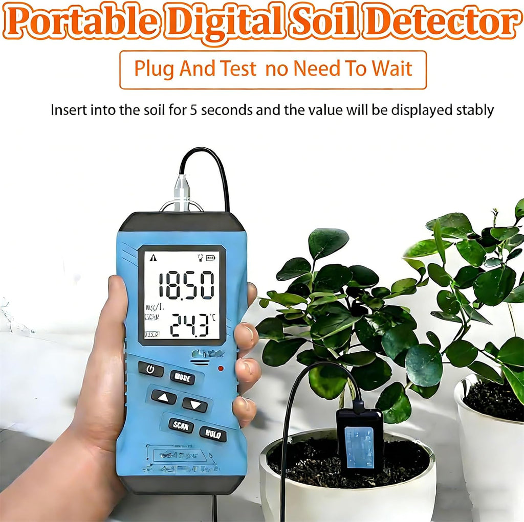 7-in-1 Soil Test Kit - High Accuracy pH, Moisture, NPK Nutrient Meter for Phosphorus, Potassium, Conductivity - Essential Gardening Tool for Healthy Plants