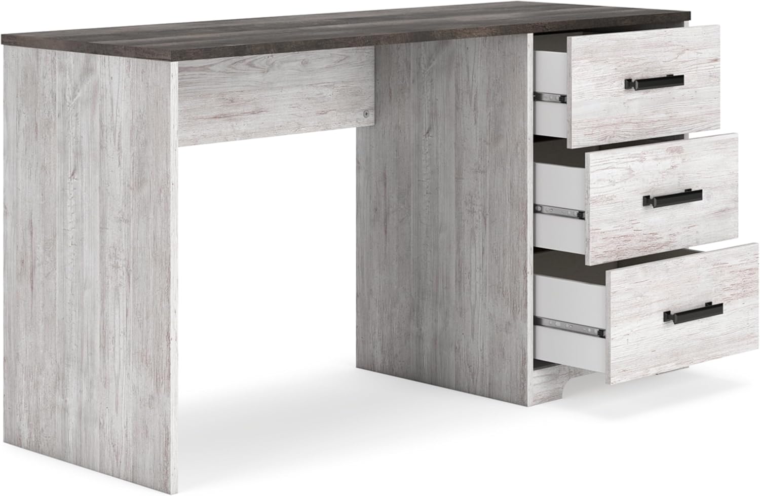 Signature Design by Ashley Shawburn Farmhouse 3-Drawer 54' Home Office Desk, White & Gray