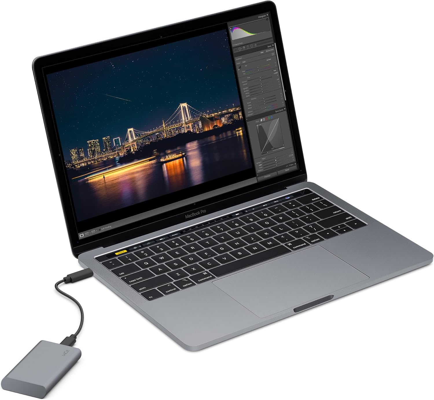 LaCie Mobile Drive Secure 500GB External Solid State Drive Portable SSD - Space Grey, USB-C 3.2, for PC and Mac, Recycled Materials, with Adobe All Apps Plan and Rescue Services (STKH500800)