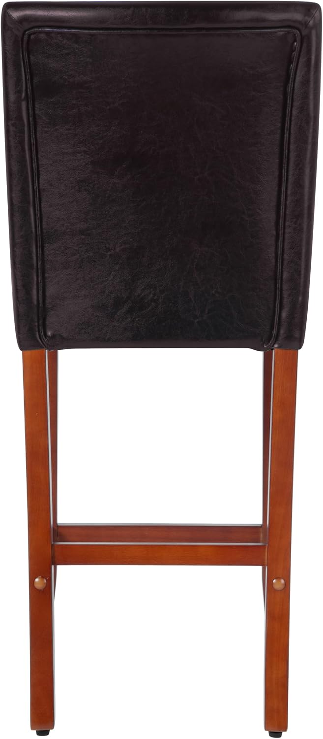 HomePop Counter Stool, 29-Inch, Dark Brown Faux Leather