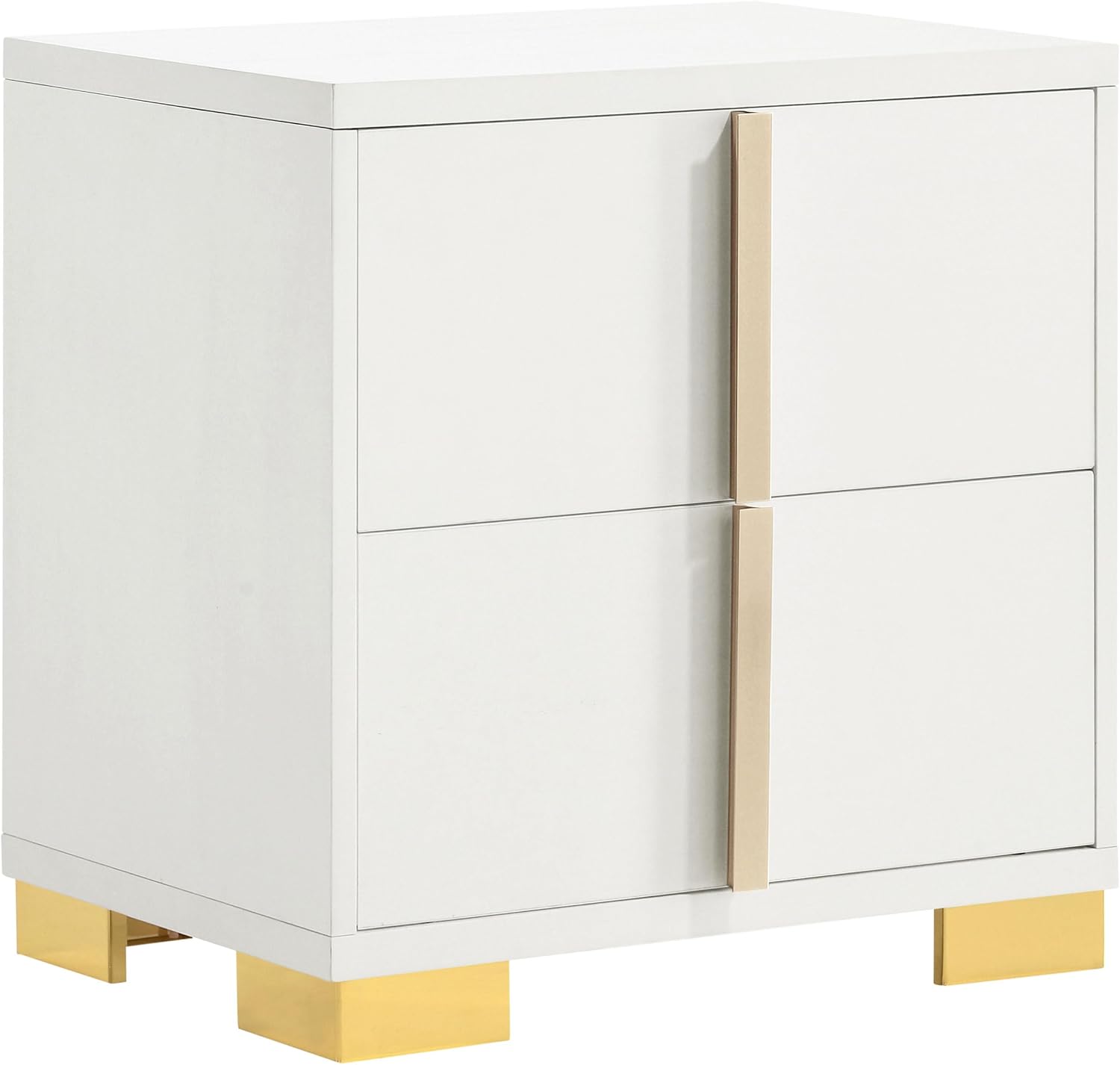 Coaster Home Furnishings Marceline Contemporary Wood 2-Drawer Bedroom Nightstand Bedside Table Organizer Unit White 222932