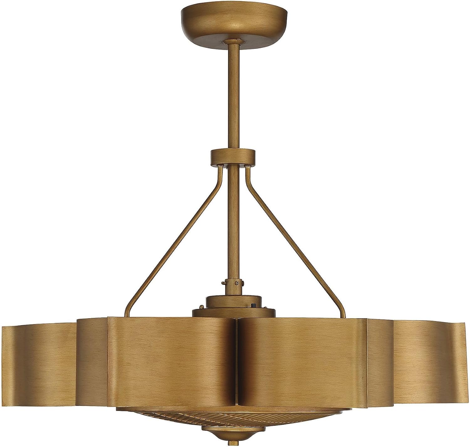 Savoy House 39-FD-125-54 Stockholm Bohemian Vintage Metal Fandelier Ceiling Fan with Remote, 6-Light 36 Total Watts, 23' H x 31' W, Gold Patina