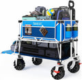 Old Bahama Bay 400L Collapsible Double Decker Beach Wagon with Brakes, Folding Beach Cart with 54' Extra Long Decker, 450LBS Heavy Duty Wagon Chart with All-Terrain Big Wheels for Sand Camping Garden
