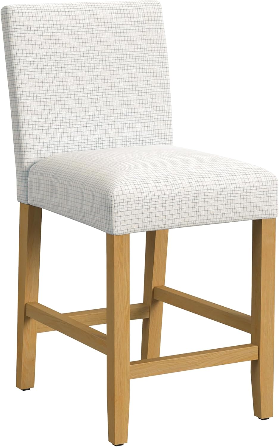 HomePop Classic Counter Stool, 24-Inch, Cream Grid Pattern