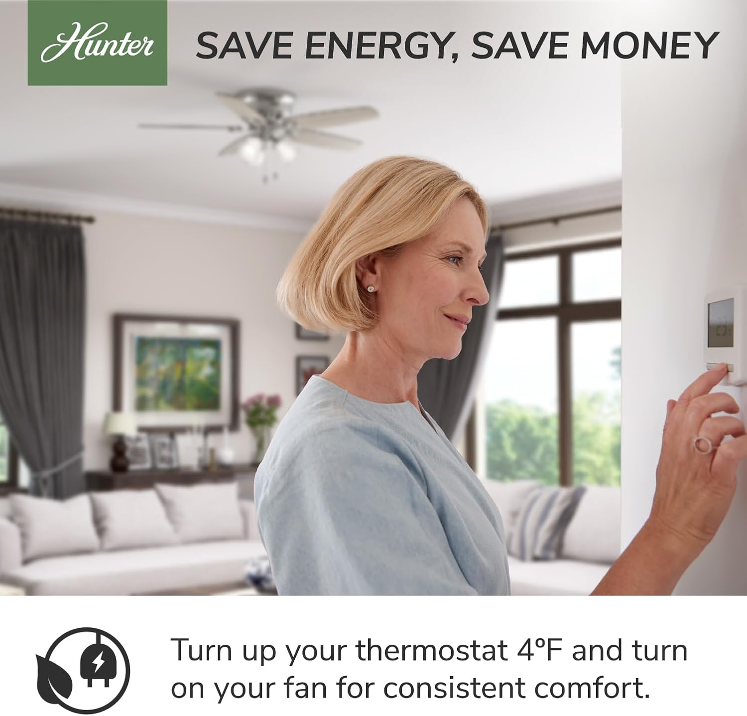 Hunter 52 inch Outdoor or Indoor Ceiling Fan No Light - Bronze Ceiling Fan without Light, For Patio, Porch, Garage, or Living Room, Standard Mount, 5 Blades, Wall Control - Burton 52264, Noble Bronze
