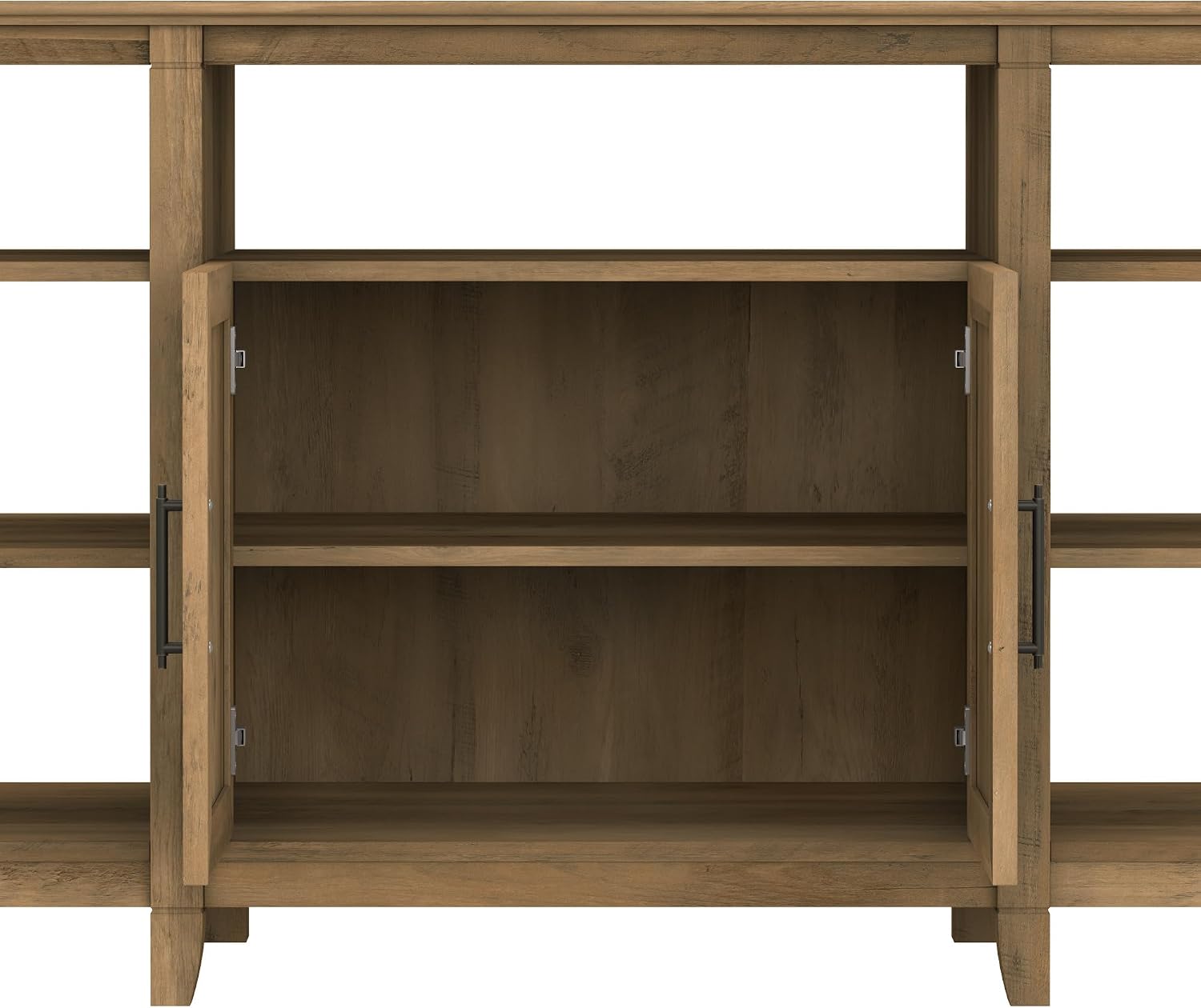 Bush Home Key West Tall TV Stand for 65 Inch TV in Reclaimed Pine, Farmhouse Entertainment Center with Storage