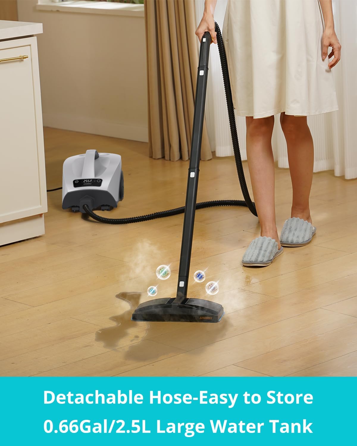Steam Cleaner for Home Upholstery Grout Floor Bathroom Car Cleaning | 40s Fast Heating, 2.5L No Pressurized Large Tank, 21 PCS Kit, No Cooling & Refill Anytime, Detachable Hose & Easy to Store