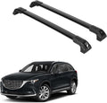 ERKUL Heavy Duty Roof Rack Cross Bars for Mazda CX9 CX-9 2016-2023 | Solid Metal Mounts | Aluminum Crossbars with Anti Theft Lock for Rooftop - Compatible with Flush Rails - Black
