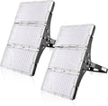 2 Packs 300W LED Flood Light-30000LM Outdoor Security Light 3200K Warm White Super Bright IP66 Waterproof-120° Lighting Angle & 180° Adjustable Bracket for Warehouse Garage Stadium