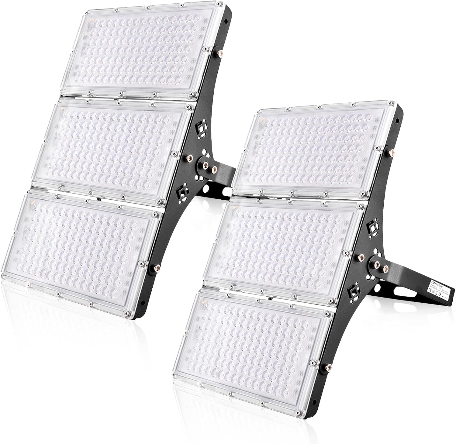 2 Packs 300W LED Flood Light-30000LM Outdoor Security Light 3200K Warm White Super Bright IP66 Waterproof-120° Lighting Angle & 180° Adjustable Bracket for Warehouse Garage Stadium