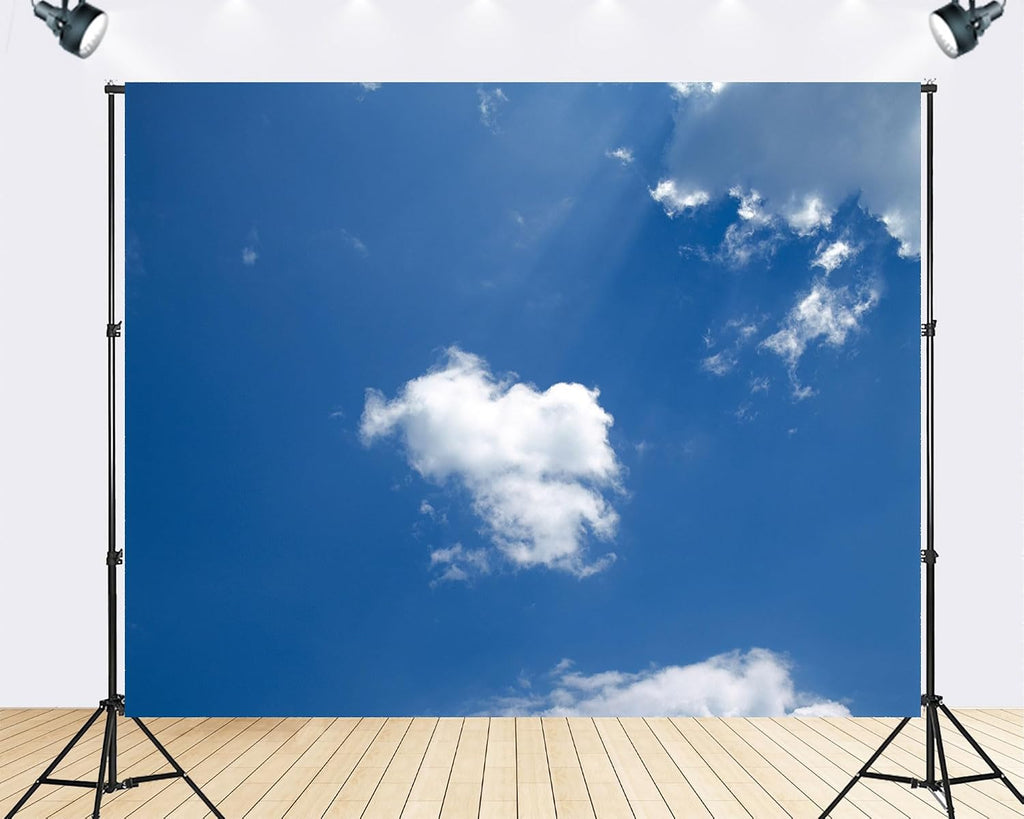 Trykid 20x10ft Blue Sky White Clouds Backdrop Natural Scenery for Newborn Photography Background Clear Sky Clouds Wedding Baby Shower Birthday Party Decoration Photo Studio Prop