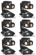Moving Head DJ Lights, 6 x 40W RGBW Stage Lighting with 3-Axis Linkage, Z-Axis Infinite Rotation DMX & Sound Activated, DJ Lights Beam Spotlight, Perfect for DJ, Party, Wedding, Bar (6 Pack)
