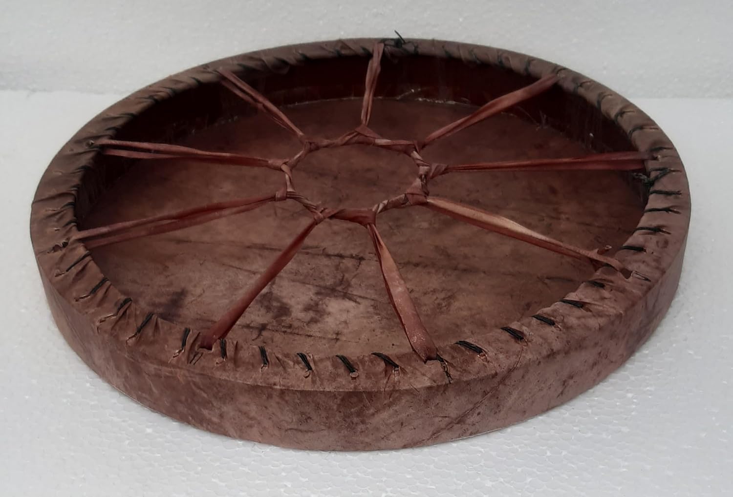 14' inches (35cm) Shaman drum, Deep soft sound, Brown color buffalo hide drum, shamanic handmade, percussion, yoga meditation, events celebration + beater, mallet
