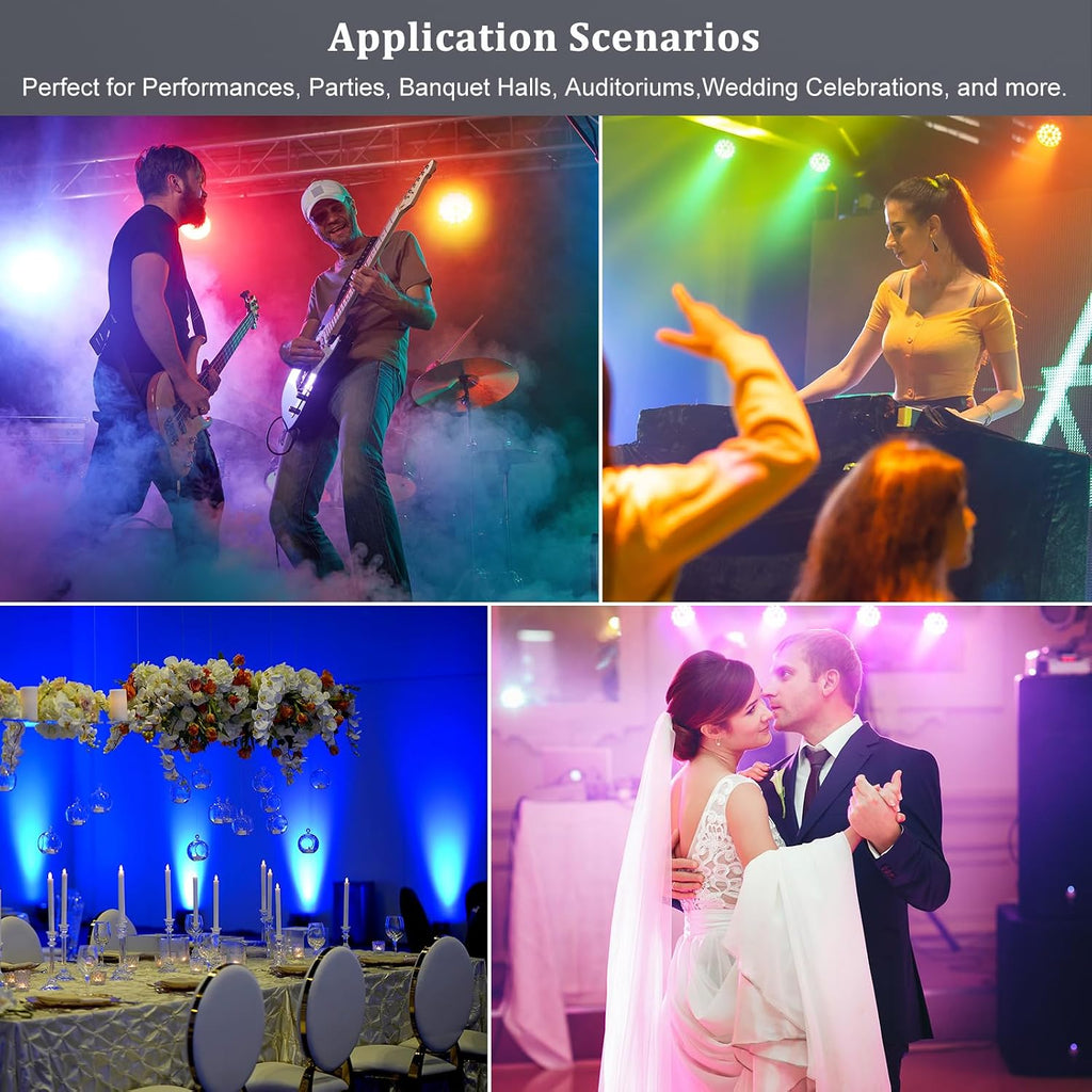 16-Pack 4-in-1 Stage Lights 18X10W LED R.G.B.W 4 in 1 Spotlight with DMX Sound Activated Control DJ Uplighting for Wedding,Parties