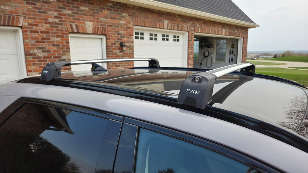 Roof Rack Cross Bars for Hyundai Ioniq 5 (2025–Up) – Fits Flush/Integrated Roof Rails, Rail-Clamp Mount, 330 lbs Capacity, Aluminum T-Slot Bars, Lockable, Heavy-Duty No-Drill Installation (Silver)