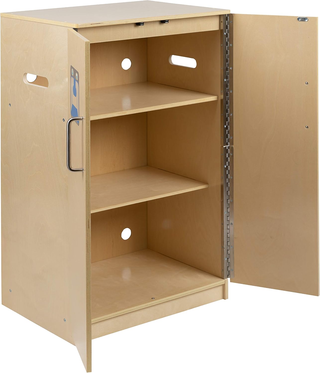 Flash Furniture Hercules Children's Wooden Kitchen Refrigerator for Commercial or Home Use - Safe, Kid Friendly Design, Natural