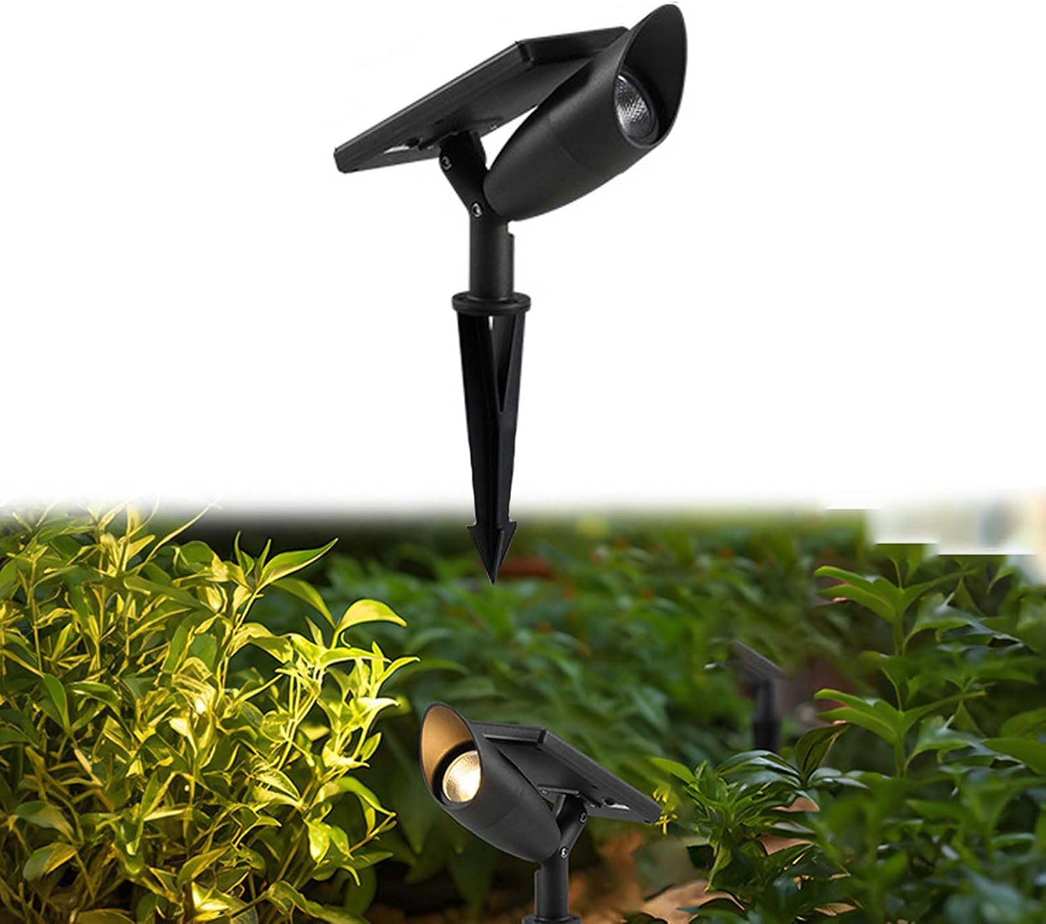 Solar SpotlightOutdoor, Waterproof, Led Lighting Waterproof Graden Lights,Solar Landscape Spotlight, Ground Lamp for Lawn Trees, Flag, Garden, Pond, Pathway, Pool Area Warm Light