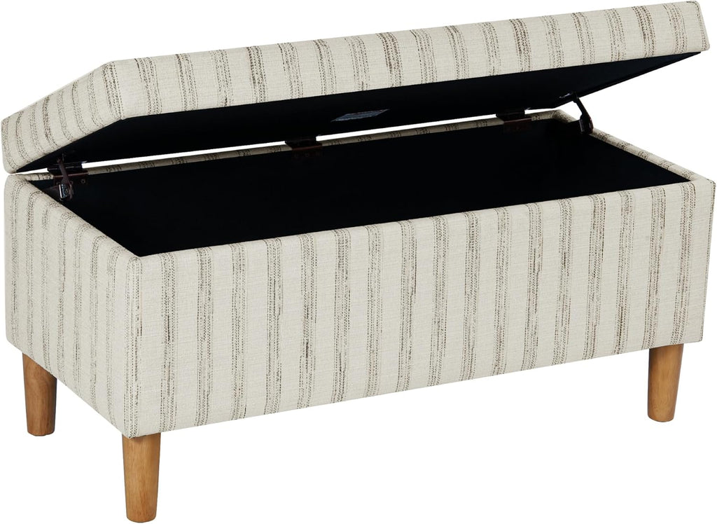 HomePop Malmo 36' Storage Bench - Gray & Cream Stripe