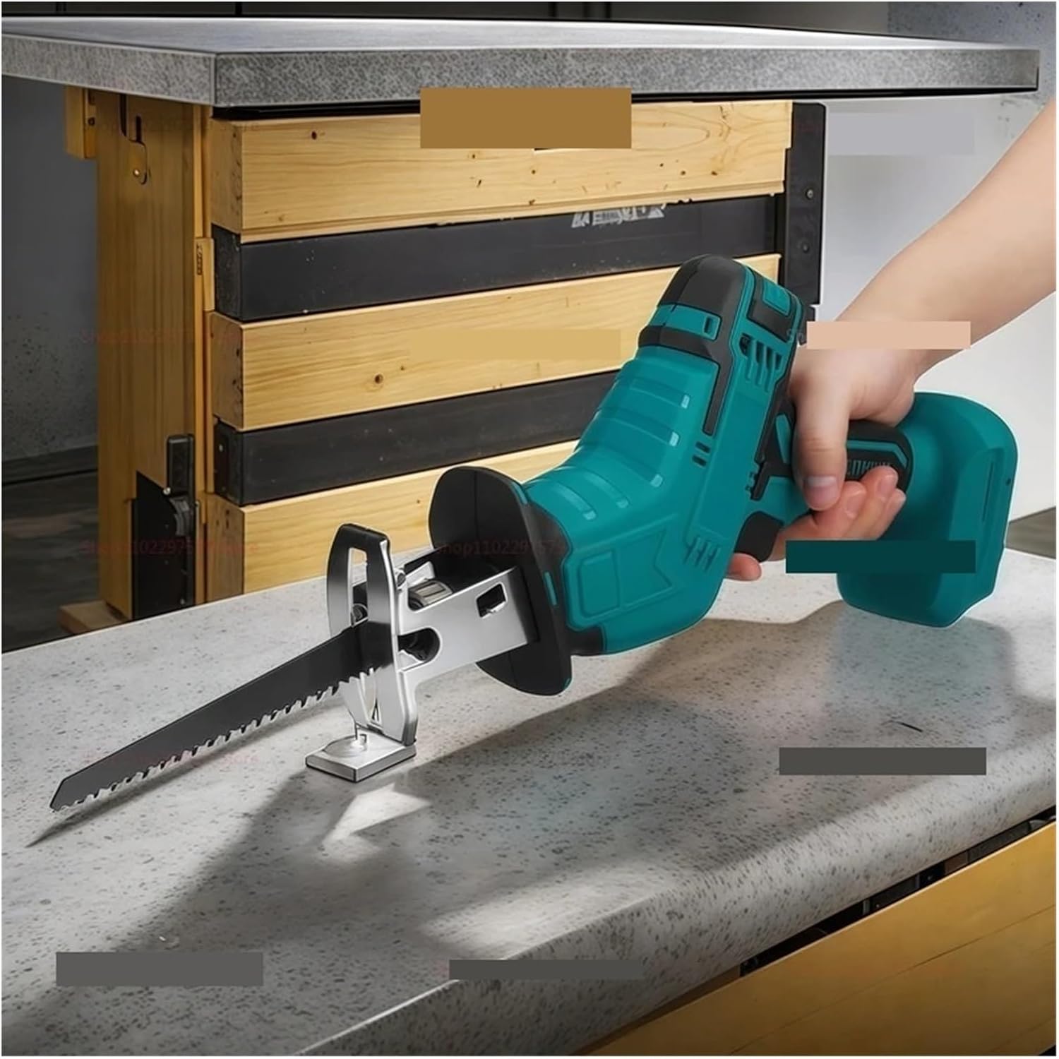 Cordless Circular Saw, Cordless Electric Reciprocating Saw Wood Metal Cutting Lithium Battery Saber Portable Power Tool (No Battery),for Woodworking, Stone