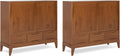 SIMPLIHOME Harper Solid Wood 48 inch Storage Cabinet in Teak Brown (Set of 2) for the Living Room, Entryway and Family Room