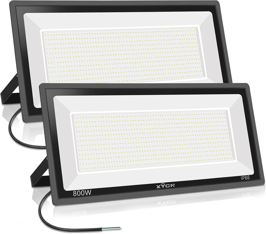XYCN 800W 2pack LED Flood Lights,3700 watt Equivalent 89500LM Super Bright Outdoor LED Arena Lights 100-277V IP65 Waterproof 5000K Daylight Commercial Lighting for Stadium,Backyard, Parking lot etc