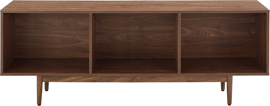 Crosley Furniture Liam Large Vinyl Record Storage TV Stand and Entertainment Center, Media Console, Walnut