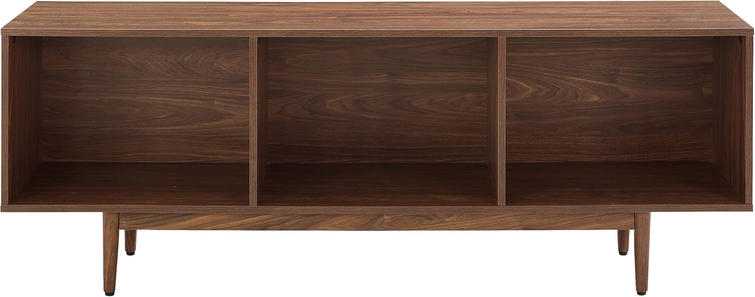 Crosley Furniture Liam Large Vinyl Record Storage TV Stand and Entertainment Center, Media Console, Walnut