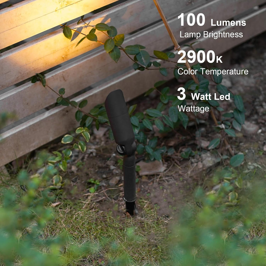 GOODSMANN Landscape Lighting 12V AC Spotlights 8PK 3W LED Landscape Lights 100 Lumens Spot Light MR11 Replaceable Bulb 2900K Tree Lights Garden Up Light Hardwired Lighting Cable Connectors