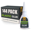 Plastic Glue for Models, Miniatures, Legos, PLA & 3D Printing Repair – Fast Setting Heavy Duty Strong Super Glue for Plastic 20g (144 Pack)