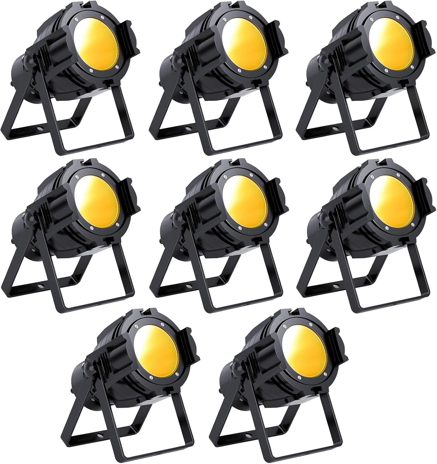 HOLDLAMP Spotlight COB 80W Stage Light Par Lights Party Warm & Cold White Professional DMX Spotlights Portable Metal Housing Strobe Light Bright for Church, Concert, Theater, Photostudio - 8Packs