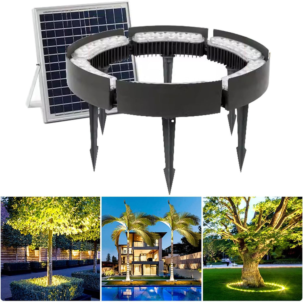 Outdoor Landscape Spotlights Solar Garden Lights, Low Voltage Landscape Tree Ring Lights, Landscape Spotlights, for Palm Tree (Warm White Light Pack of 6)