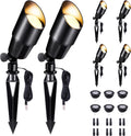 12V Outdoor Spotlight, Black Low Voltage LED Landscape Light, Waterproof Aluminum Wired Light for Patio Yard House Lighting with 5W MR16 Bulb 4000K 6 Pack