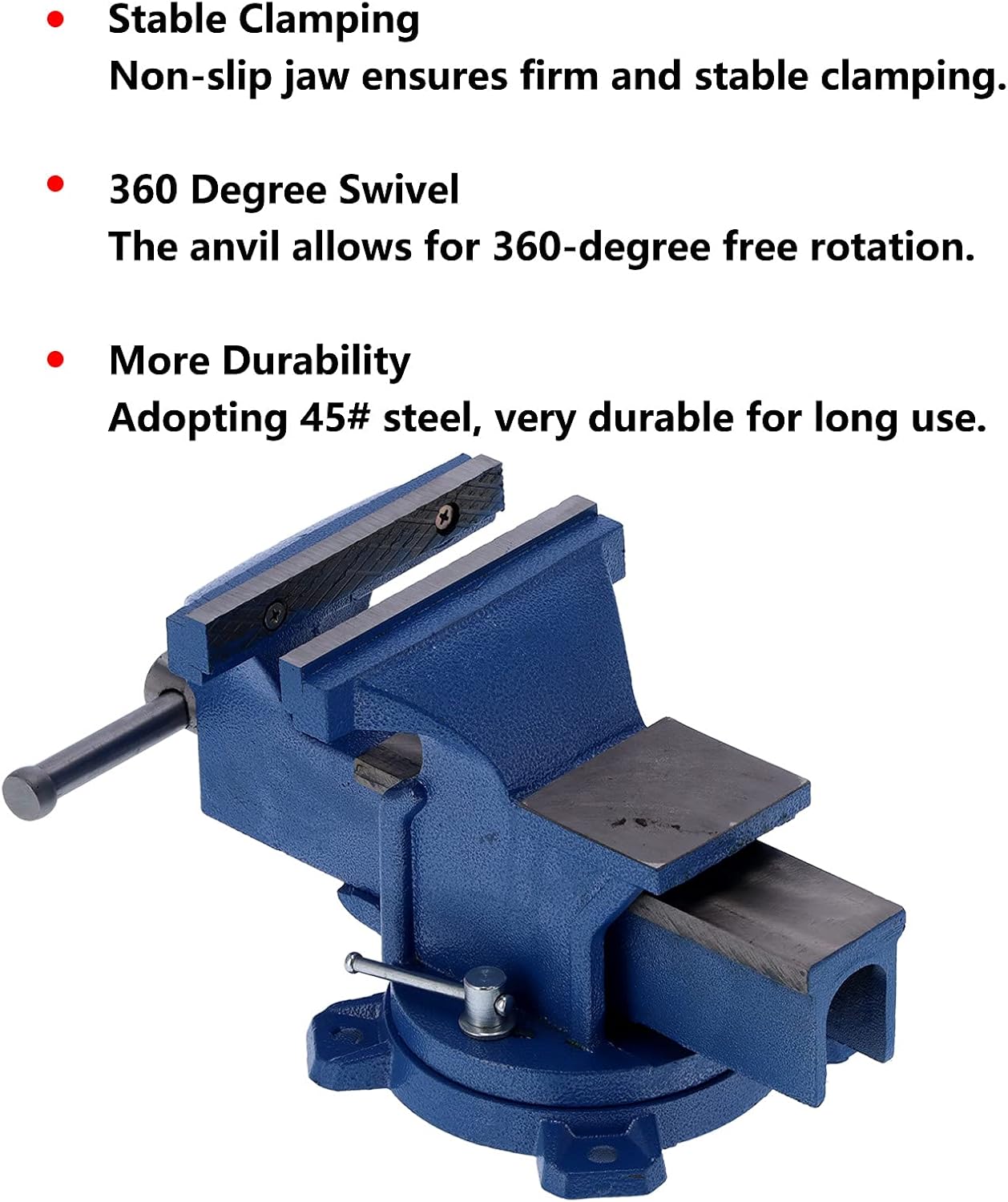 Bench Vise Heavy Duty 6 Inch Swivel Base Tabletop with Anvil Premium Metal Locking Clamp for Milling Machines Mechanical Maintenance Drilling