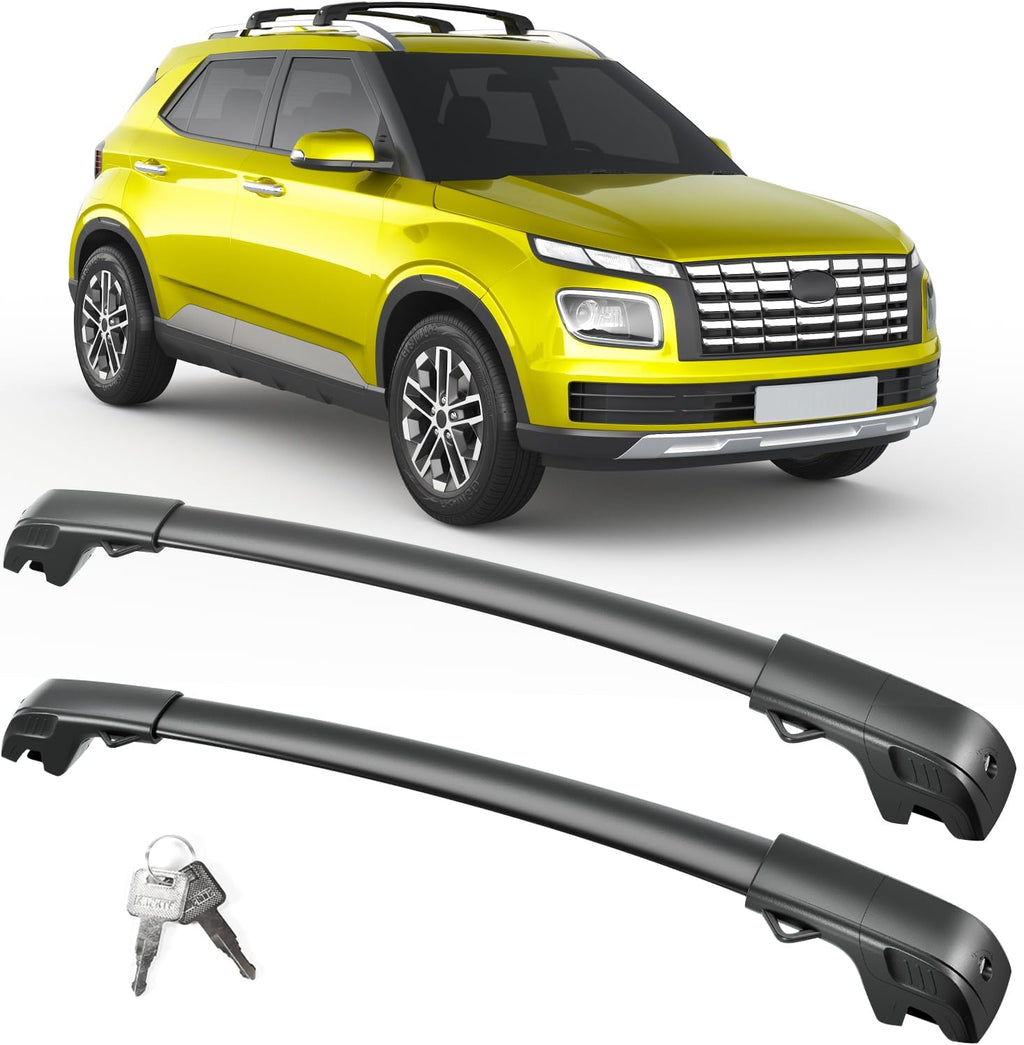 FengYu 300lb Lockable Roof Rack Cross Bars Compatible with Hyundai Venue 2020 2021 2022 2023 2024 2025 2026 with Raised Side Rails, Heavy Duty Aluminum Roof Rails Crossbars Cargo Bars