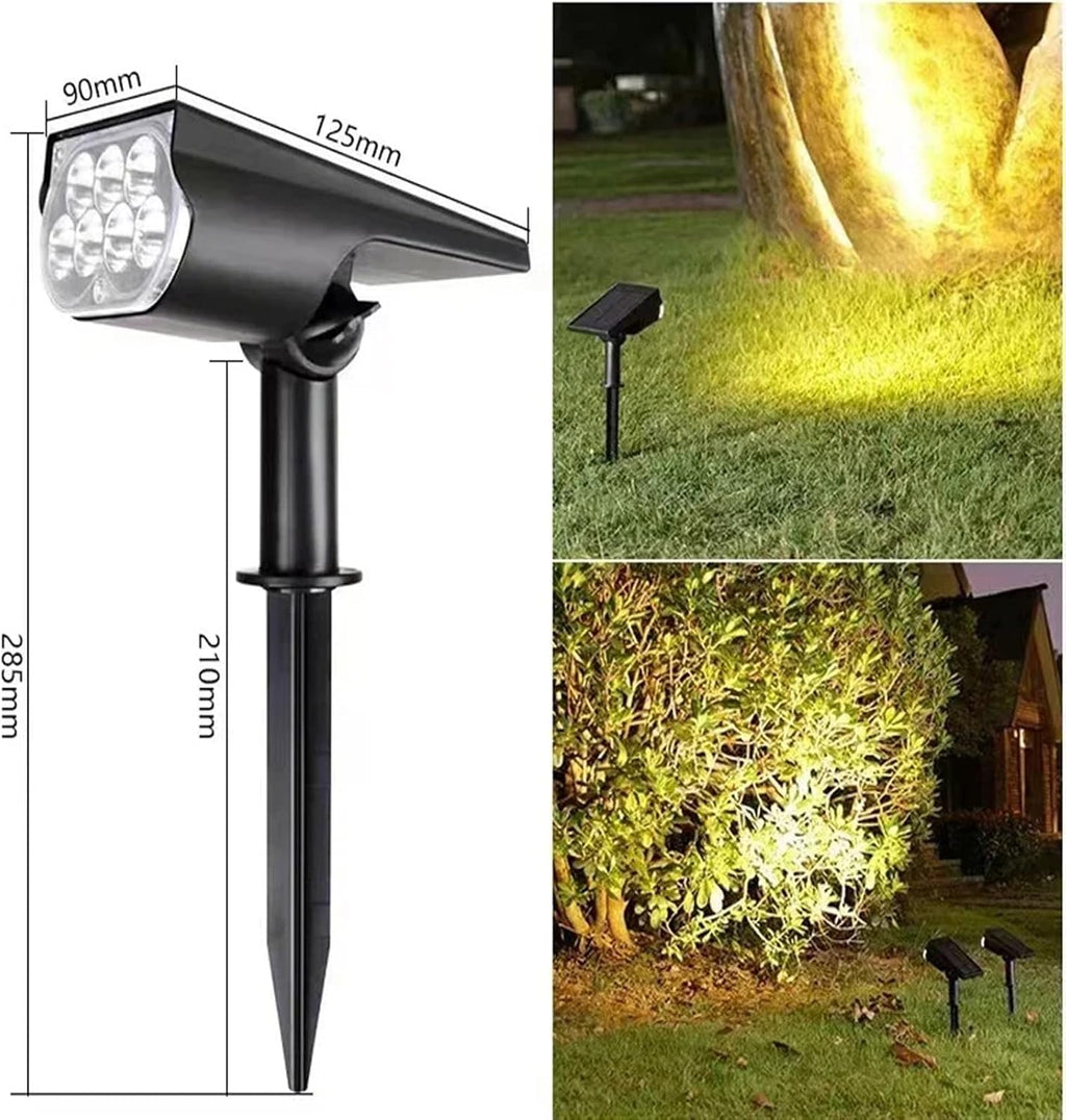 1Pcs Solar Powered 7LED Lamp Adjustable Solar Spotlight In-Ground IP65 Waterproof Landscape Wall Light Outdoor Lighting(Warm White-1)