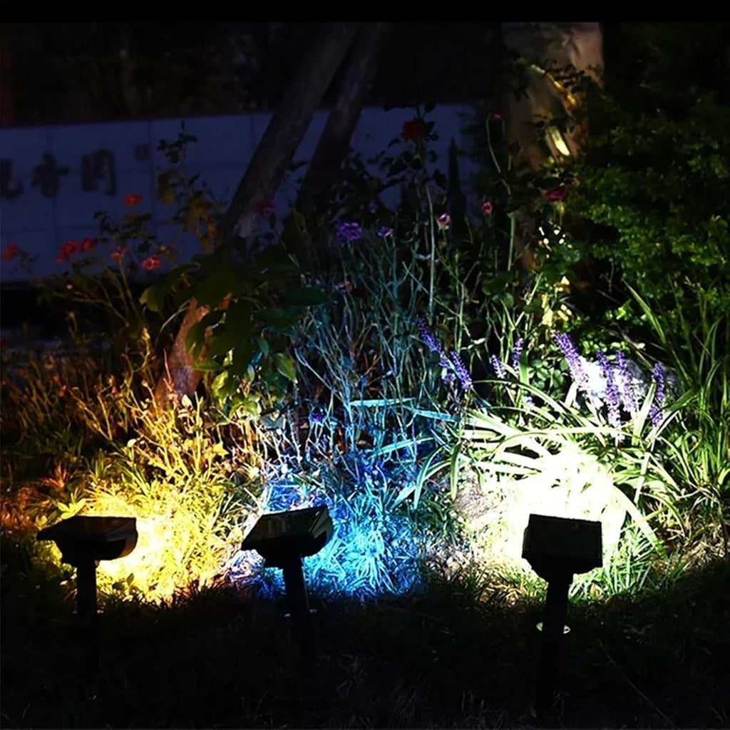 1Pcs Solar Powered 7LED Lamp Adjustable Solar Spotlight In-Ground IP65 Waterproof Landscape Wall Light Outdoor Lighting(Warm White-1)